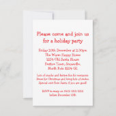 クリスマスパーティの招待状トナカイ紫 招待状 (裏面)