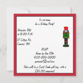 クリスマスパーティの招待状ナツクラッカー 招待状 (裏面)