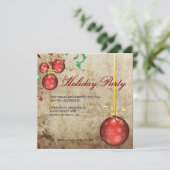 クリスマスパーティの招待状ファンシーオーナメント 招待状 (スタンド正面)