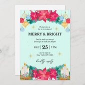 クリスマスパーティの招待状フェスティバルホリデイ シーズンカード (正面/裏面)