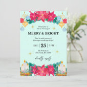 クリスマスパーティの招待状フェスティバルホリデイ シーズンカード (スタンド正面)