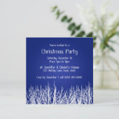 クリスマスパーティの招待状ブルーホワイト招待状 招待状 (スタンド正面)