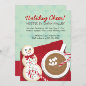 クリスマスパーティの招待状ホットココ 招待状 (正面/裏面)