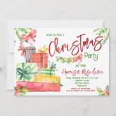 クリスマスパーティの招待状ホリデーパーティー招待状 招待状 (正面)