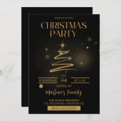 クリスマスパーティの招待状ホリデーパーティー 招待状 (正面/裏面)