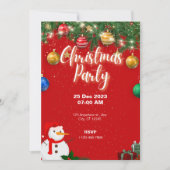 クリスマスパーティの招待状ホリデーパーティー 招待状 (正面)