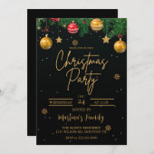 クリスマスパーティの招待状ホリデーパーティー 招待状 (正面/裏面)