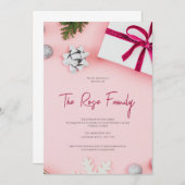 クリスマスパーティの招待状ホリデー・グリーティングカード 招待状 (正面/裏面)