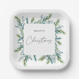 クリスマスパーティの招待状ボホスプルースアンドモミ ペーパープレート