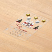 クリスマスパーティの招待状ポサダナビデーニャ アクリル招待状 (レイダウン)