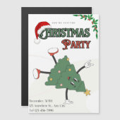 クリスマスパーティの招待状モダングリーンクリスマス マグネット招待状 (正面/裏面)
