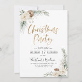 クリスマスパーティの招待状モダングリーンクリスマス 招待状 (正面)