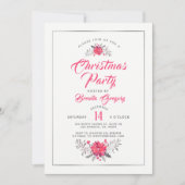 クリスマスパーティの招待状モダンタイポグラフィ 招待状 (正面)