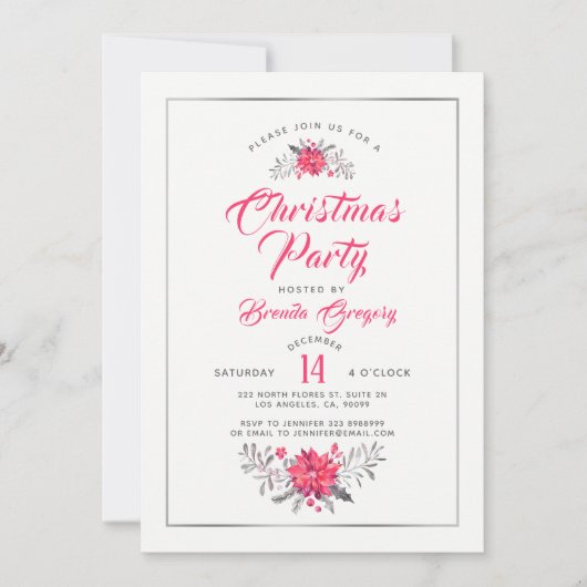 クリスマスパーティの招待状モダンタイポグラフィ 招待状 (正面)