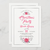 クリスマスパーティの招待状モダンタイポグラフィ 招待状 (正面/裏面)
