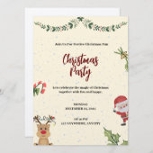 クリスマスパーティの招待状レター セーブザデート (正面/裏面)