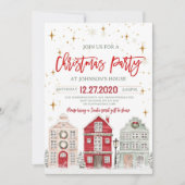 クリスマスパーティの招待状冬クリスマスパーティー 招待状 (正面)