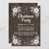 クリスマスパーティの招待状素朴国フローラ 招待状 (正面/裏面)
