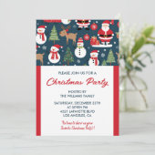 クリスマスパーティの招待状鹿サンタ 招待状 (スタンド正面)