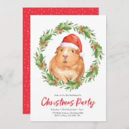 クリスマスパーティの招待状 |かわいいハムスターリース 招待状