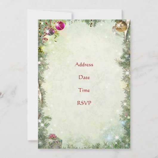 クリスマスパーティの招待状(すべての文字をカスタマイズ可能) 招待状 (裏面)