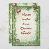 クリスマスパーティの招待状(すべての文字をカスタマイズ可能) 招待状 (正面/裏面)
