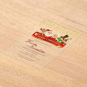 クリスマスパーティの招待状 アクリル招待状 (レイダウン)