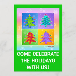 クリスマスパーティの招待状-アポップ・アートのートクリスマストリ 招待状