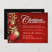 クリスマスパーティの招待状 インビテーションポストカード (正面/裏面)