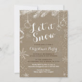 クリスマスパーティの招待状 | クラフト紙カード 招待状 (正面)