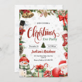 クリスマスパーティの招待状、クリスマスイブディナー シーズンカード (正面/裏面)