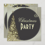 クリスマスパーティの招待状，クリスマスツリー 招待状 (正面/裏面)