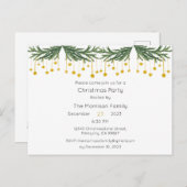 クリスマスパーティの招待状、クリスマス招待状はがき シーズンポストカード (正面/裏面)