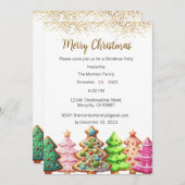 クリスマスパーティの招待状、クリスマス招待状 招待状 (正面/裏面)