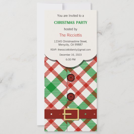クリスマスパーティの招待状、クリスマス招待状 招待状 (正面)