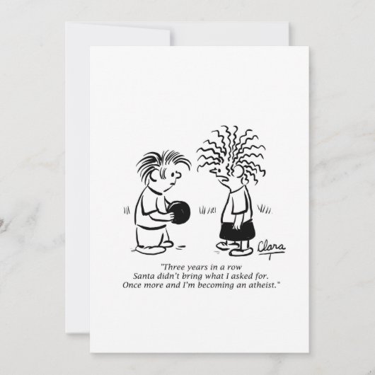 クリスマスパーティの招待状 – サンタと子供 招待状 (正面)