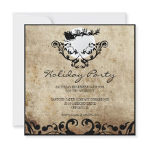 クリスマスパーティの招待状-サンタアンドトナカイ