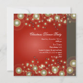 クリスマスパーティの招待状、シャンパンの泡 招待状 (裏面)