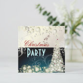 クリスマスパーティの招待状，シャンパンの泡 招待状 (スタンド正面)