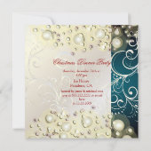 クリスマスパーティの招待状，シャンパンの泡 招待状 (裏面)