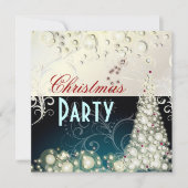 クリスマスパーティの招待状，シャンパンの泡 招待状 (正面)
