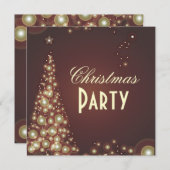 クリスマスパーティの招待状,シャンパンの泡 招待状 (正面/裏面)