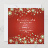 クリスマスパーティの招待状，シャンパンの泡 招待状 (裏面)