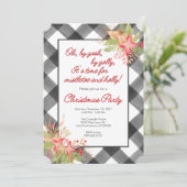 クリスマスパーティの招待状（バッファロープレイド付） 招待状 (スタンド正面)