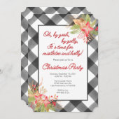 クリスマスパーティの招待状（バッファロープレイド付） 招待状 (正面/裏面)