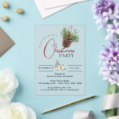 クリスマスパーティの招待状、パインコーン&キャンディーケーン アクリル招待状 (インサイチュ (ウェディング))