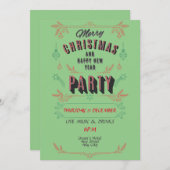 クリスマスパーティの招待状。パーソナライズ 招待状 (正面/裏面)