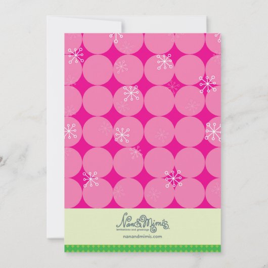 クリスマスパーティの招待状-ピンクと緑の木 招待状 (裏面)