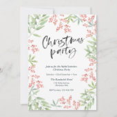 クリスマスパーティの招待状 |ホリー葉 招待状 (正面)