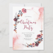 クリスマスパーティの招待状 |冬のフローラリース 招待状 (正面)